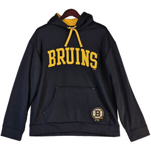 Boston Bruins NHL Hoodie Black Yellow Pullover Stitched Logo Knights Apparel Lg